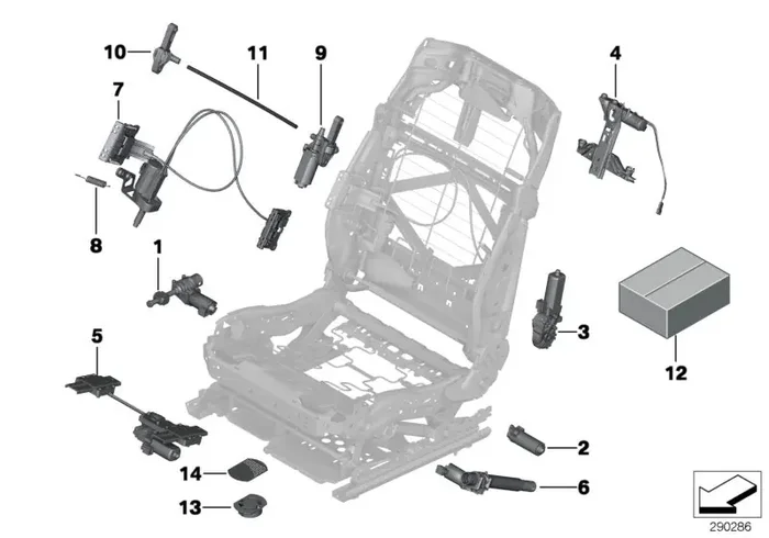 Genuine BMW 52107242074 Drive Unit, Backrest Width Adjustment (Inc. Alpina B7LX, 750iX & 740Li)