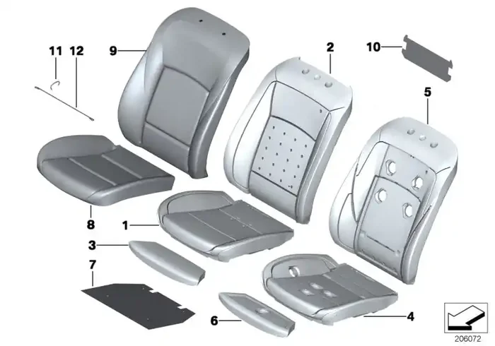 Genuine BMW 52107255086 Cover, Comfort, Backrest, Perf. Leather NACX NADH OYST. (Inc. 750i, 520d ed & 750LiS)