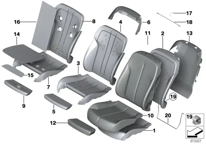 Genuine BMW 52107280560 Cover For Comfort Seat, Leather Right NABY VERMIL.ROT (Inc. 650i, 640d & 640i)