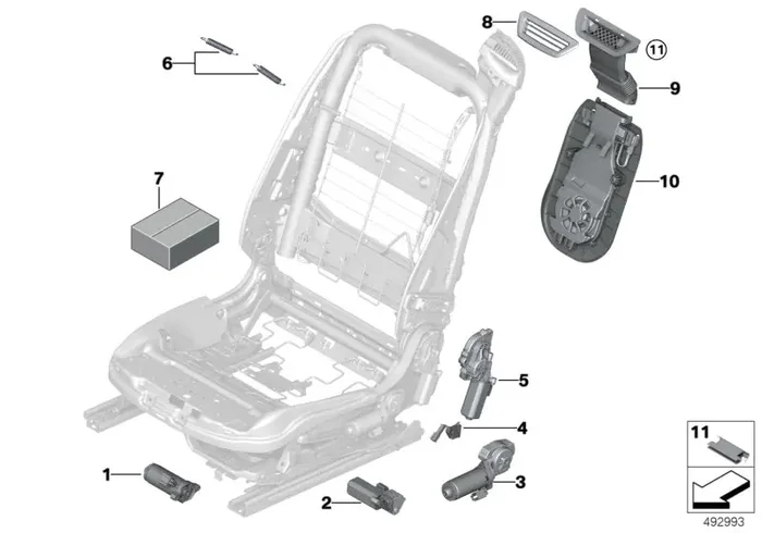 Genuine BMW 52107309648 Set Of Fittings For Seat Drive (Inc. 430iX, 640d & 430d)