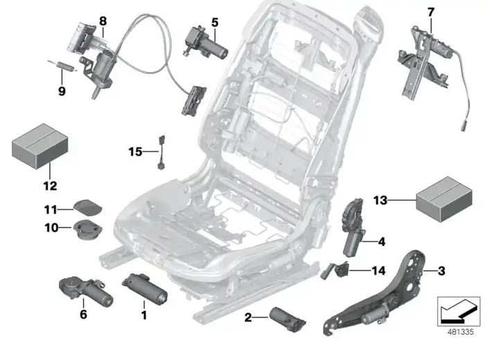 Genuine BMW 52107309655 Drive For Thigh Bolster Pad, Left (Inc. 650i, 650iX 4.4 & 640dX)