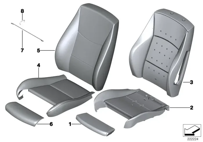 Genuine BMW 52107317879 F25 Sports Seat Cover Leather BRAUN (Inc. X3)