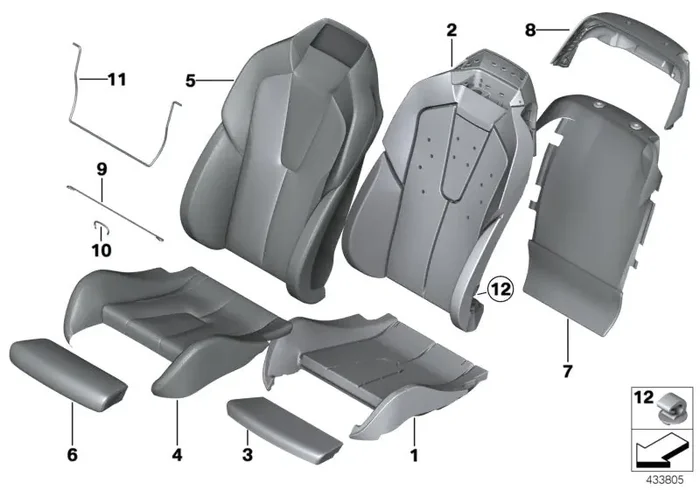 Genuine BMW 52108055488 Comfort Seat Upholstery, Right CIS (Inc. M6)