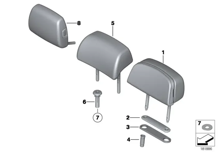 Genuine BMW 52207217143 Guide, Headrest VENETOBEIGE (Inc. 750LiX, 730i & 750iX)