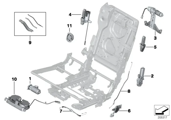 Genuine BMW 52207263351 Bowden Cable Horizontal Adjustment (Inc. 520d, 530d 155kW & 535iX)