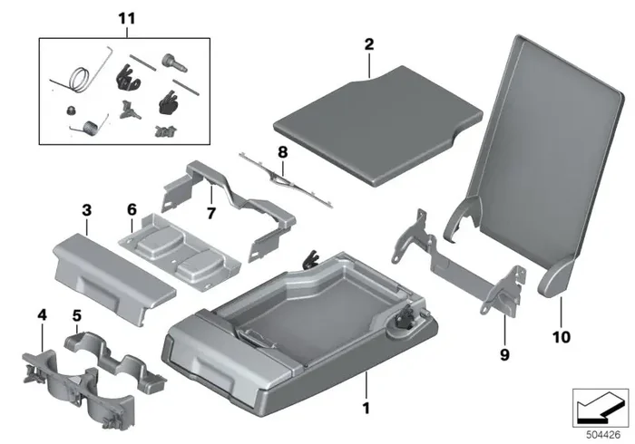 Genuine BMW 52207278020 Cover For Armrest, Leather, Rear Center LCDH,LCOT,LCOX (Inc. 520dX, M550dX & 550i)
