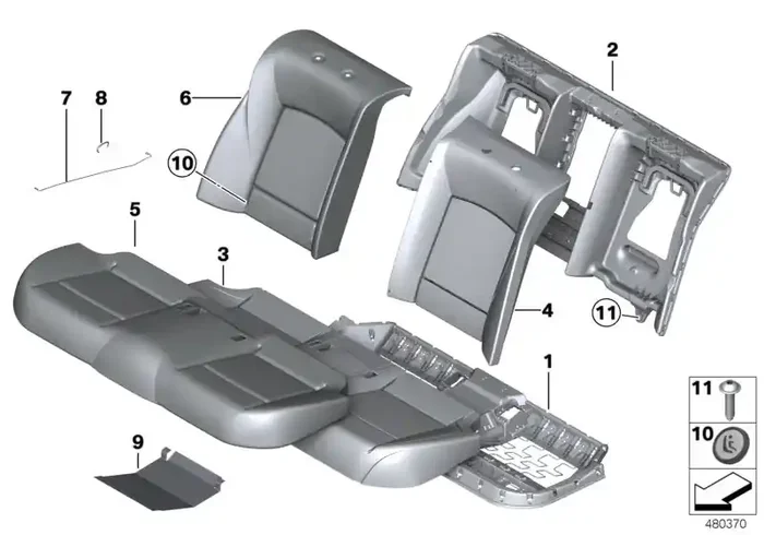 Genuine BMW 52207344820 Cover, Basic, Seat, Perforated Leather LCD5 SAT.BRAUN (Inc. 730Ld, 760LiS & Hybrid 7)