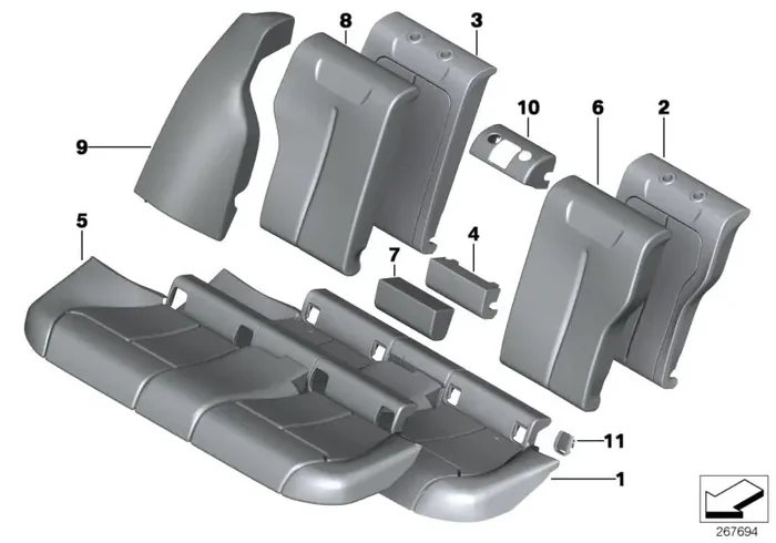 Genuine BMW 52207387721 Seat Cover Leather SATTELBRAUN (Inc. 340i, 330dX & 340iX)