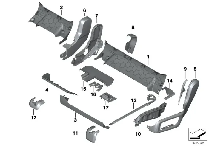 Genuine BMW 52207955886 G05 G07 Trim Pivot Point Inner SCHWARZ (Inc. X7)