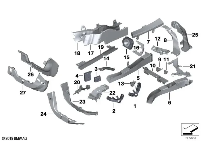 Genuine BMW 61139168444 Cable Duct, Side Member Rear Right (Inc. 730dX, 740d & 740i)