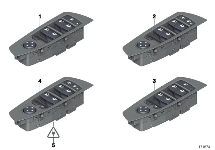 Genuine BMW 61319241911 Operating Unit, Switch Module, Door SCHWARZ (Inc. 730Ld, 730i & Alpina B7X)