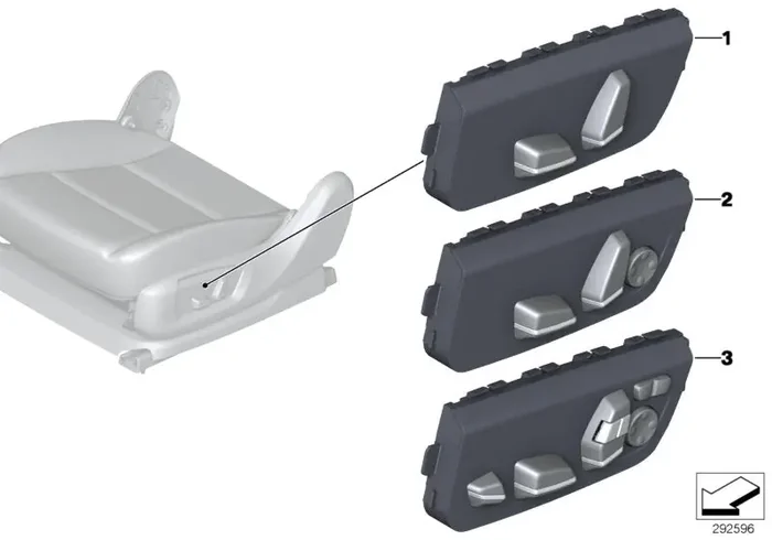 Genuine BMW 61319274889 Seat Adjustment Switch, Left (Inc. Alpina B7, Hybrid 7 & 750iX)