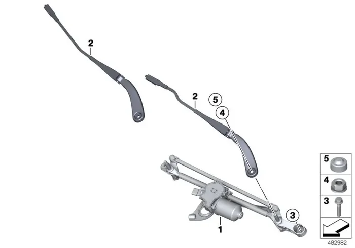 Genuine BMW 61617260488 Wiper System, Complete (Inc. 320i ed, 330dX & 330i)