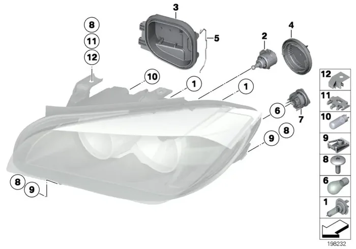 Genuine BMW 63112993431 E84 Covering Cap High Beam, Left (Inc. X1)
