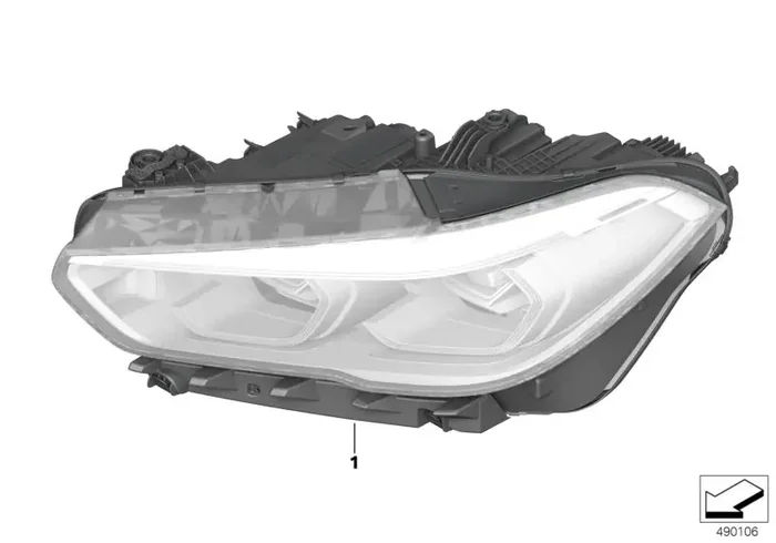 Genuine BMW 63117933333 G05 Headlight, Led, Ahl, Left (Inc. X5)