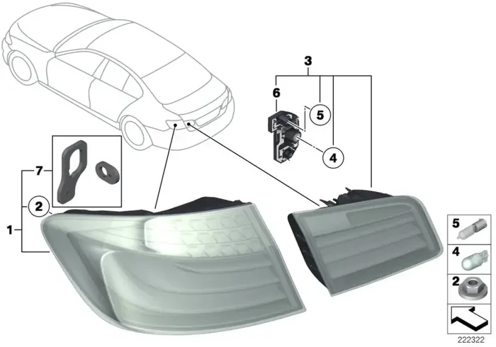 Genuine BMW 63217344646 Bulb Socket,Rear Light In Trunk Lid,Rght (Inc. 520d, 528i & 525dX)