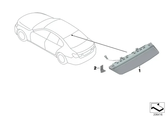 Genuine BMW 63257182211 Third Stoplamp (Inc. 750i, 740LiX & Hybrid 7)