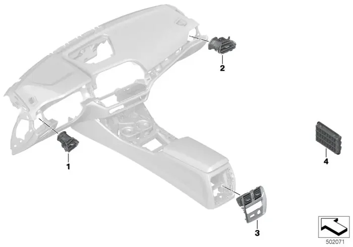 Genuine BMW 64226848617 G20 G21 Fresh-Air Vent, Driver‘s Side (Inc. 318d, 330i & 320dX)