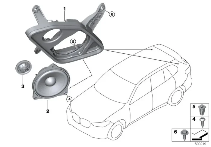 Genuine BMW 65132622521 G07 Speaker Mount, D-Pillar, Left TOP-HIFI SYSTEM (Inc. X7)