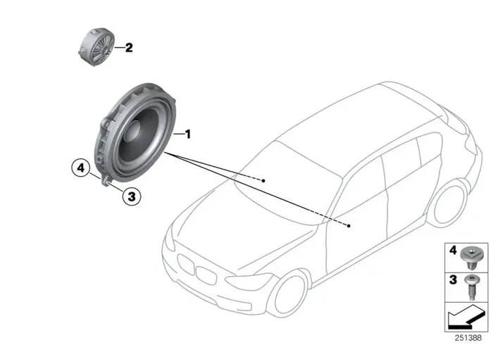 Genuine BMW 65139209183 F25 F21 F20 Midrange Speaker, Stereo/Hifi (Inc. M135i, X3 30dX & 116d ed)