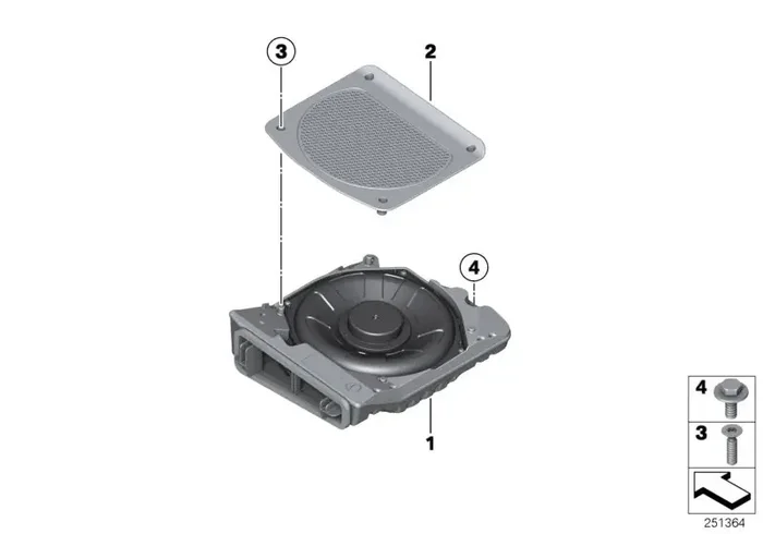 Genuine BMW 65139210152 F83 Central Bass, Right HARMAN KARDON (Inc. M3, M4 CS & 330i)