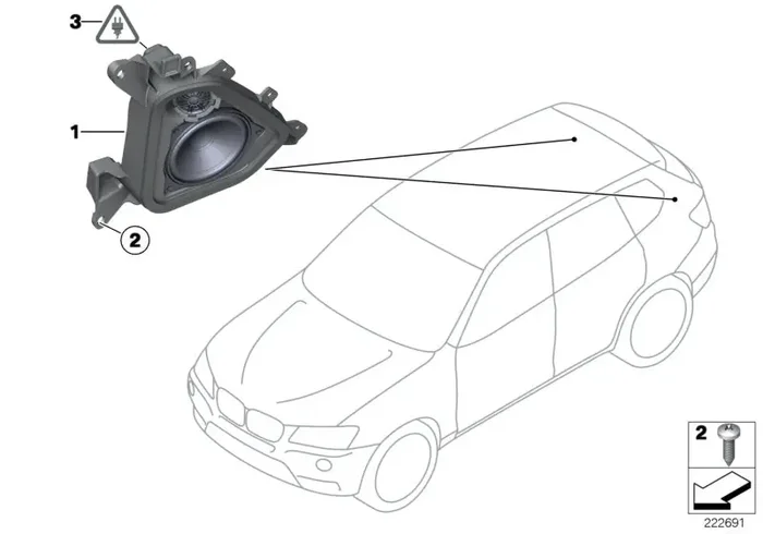 Genuine BMW 65139213760 F25 Speaker Mount, D-Pillar, Right (Inc. X3)