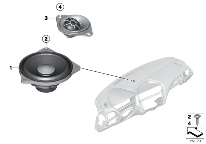 Genuine BMW 65139804157 F22 I12 F21 Midrange Speaker, Stereo/Hifi (Inc. M2, Cooper S ALL4 & 114i)