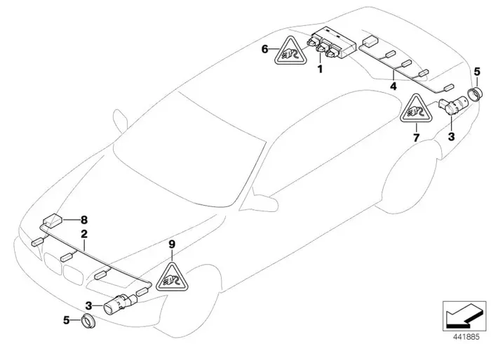 Genuine BMW 66209142222 E71 E83 E64 Ultrasonic Sensor, Mineral Silver WA14 (Inc. X5)
