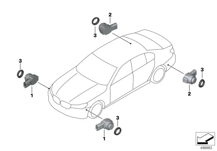 Genuine BMW 66209472226 G11 Ultrasonic Sensor, Royal Burgundy Red WC25 (Inc. 750LiX, 750LdX & 730d)