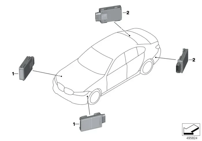 Genuine BMW 66326896672 G20 F90 Radar Sensor, Close Range SRR-01 (Inc. 530iX, 750LdX & 620d)