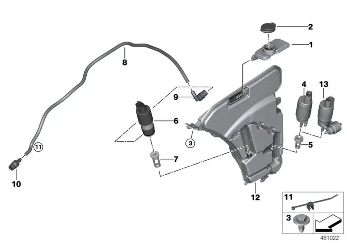 Genuine BMW 67127310147 G32 F90 G11 Wash Pump/Fluid Container (Inc. 730Ld, 620d & 540i)