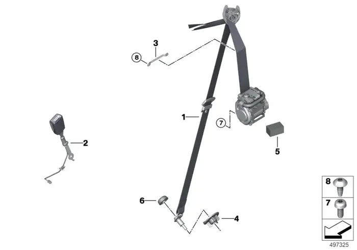 Genuine BMW 72117491772 G15 Upper Belt, Front Right ELFENBEINWEISS (Inc. 840dX, 840i & 840iX)