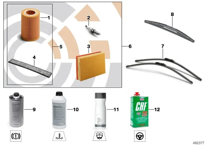 Genuine BMW 88002336379 E63 E61 E64 Inspection Kit Ii Value Line VALUE LINE (Inc. 545i & 645Ci)