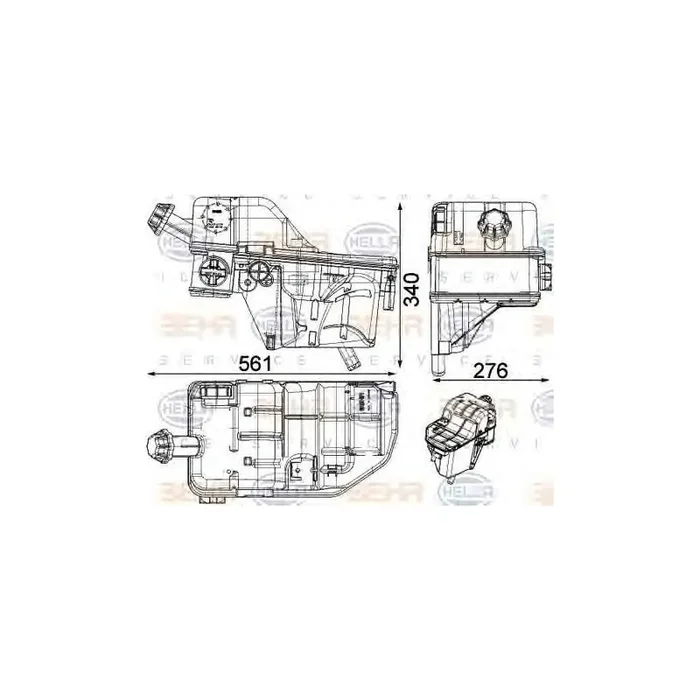 Hella 8MA 376 756-721 Coolant Expansion Tank