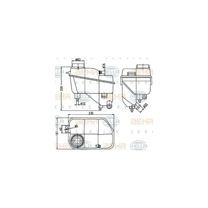 Hella 8MA 376 789-701 Coolant Expansion Tank