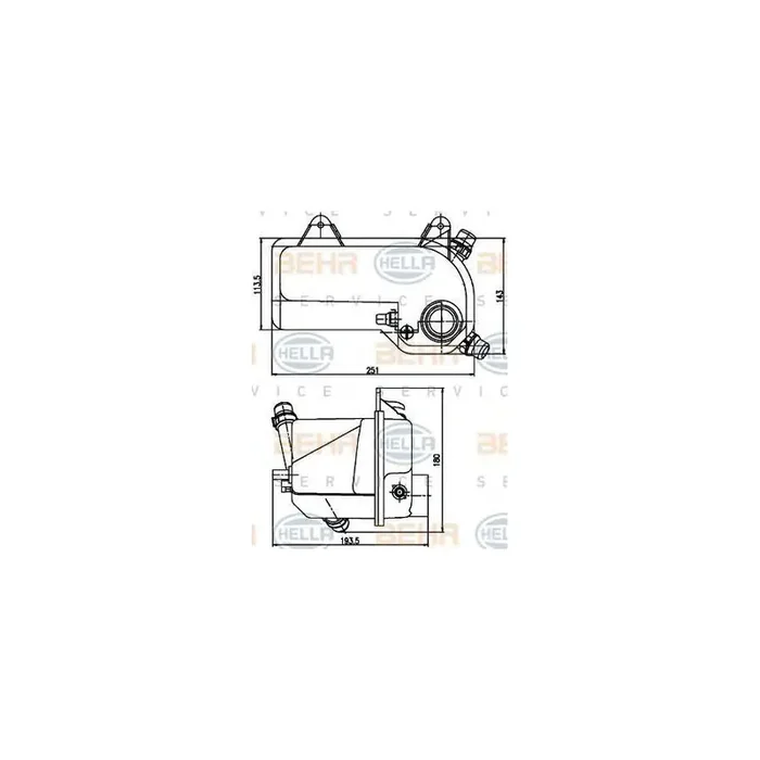Hella 8MA 376 789-721 Coolant Expansion Tank