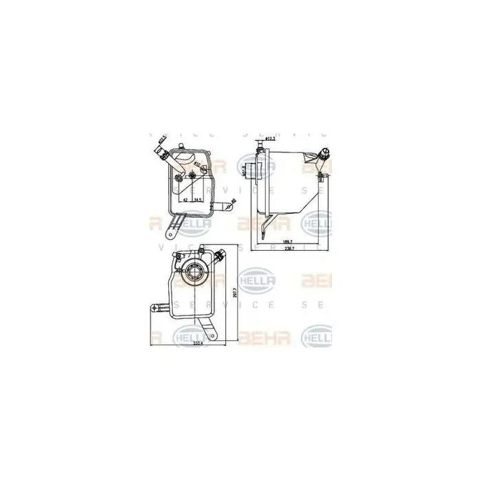 Hella 8MA 376 789-731 Coolant Expansion Tank