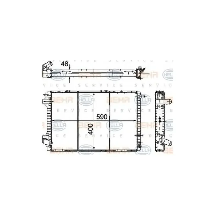 Hella 8MK 376 706-501 Engine Radiator For Renault 19