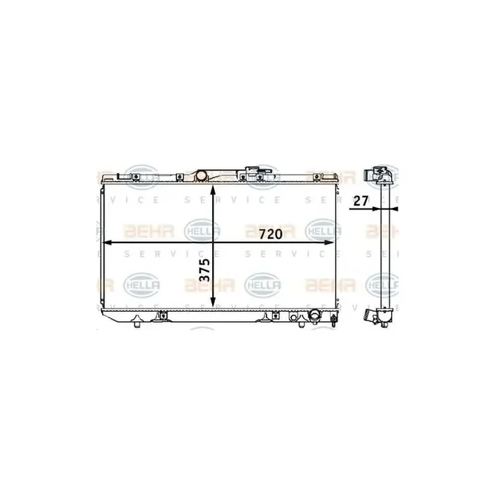 Hella 8MK 376 708-121 Engine Radiator For Toyota Carina