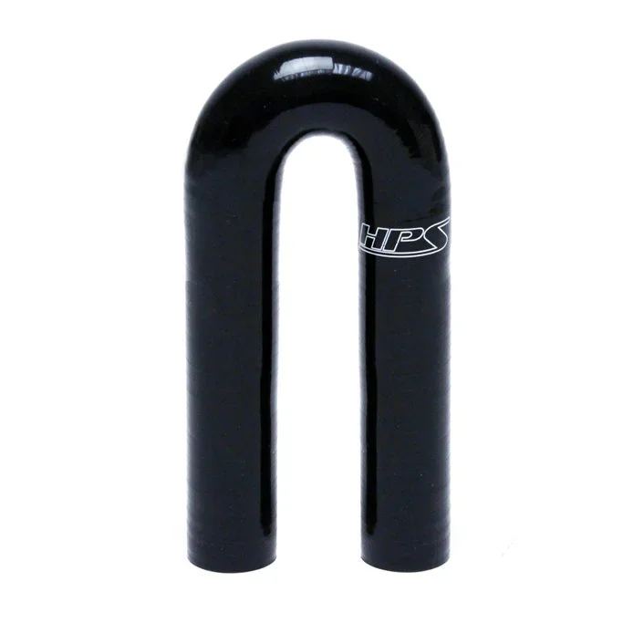 HPS 1-1/8 ” 4-ply Reinforced Silicone 180 Degree U Elbow Coupler Hose | Universal (HTSEC180-112-BLK)