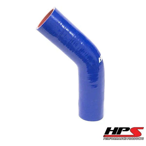 HPS 1-7/8 ” ID High Temp 4-ply Reinforced Silicone 45 Degree Elbow Coupler Hose Blue (48mm ID)