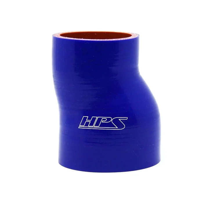 HPS 3 ” – 4 ” ID , 4 ” Long High Temp 4-ply Reinforced Silicone Offset Reducer Coupler Hose Blue (76mm – 102mm ID x 102mm Length)