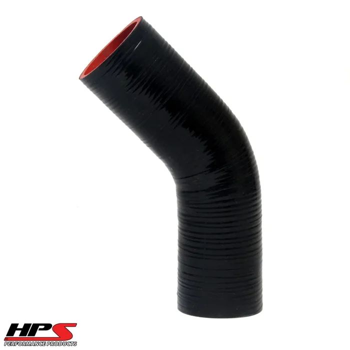 HPS 5/16 ” ID High Temp 4-ply Reinforced Silicone 45 Degree Elbow Coupler Hose Black (8mm ID)