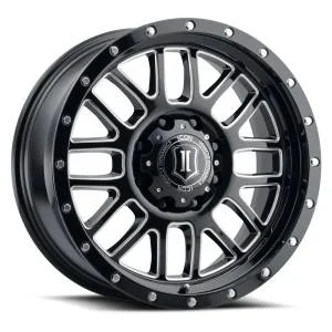 ICON ALLOYS ALPHA GLS BLK MILL WIN – 20 X 9 / 6 X 135 / 16MM / 5.625″ BS – 1220906356GBMW