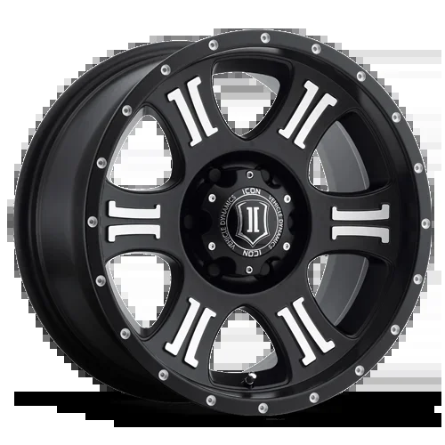 ICON Alloys Shield Wheels (17×8.5 ” 6×5.5 0mm Offset) Black w/ Machined Logo or Black