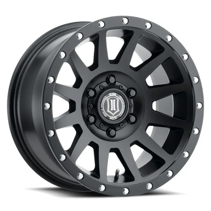 ICON Compression 17×8.5 6×5.5 25mm Offset 5.75in BS 95.1mm Bore Satin Black Wheel