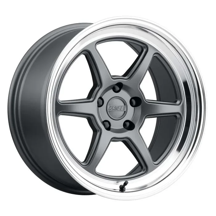 Kansei K14G Roku 18×9.5in / 5×120 BP / 22mm Offset / 72.56mm Bore – Grey & Machined Lip Wheel