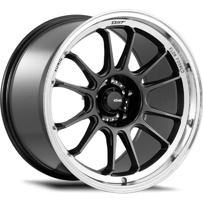 Konig Hypergram Metallic Carbon Gray w/ Machined Lip 17×8 | 4×100 (HG87100456)