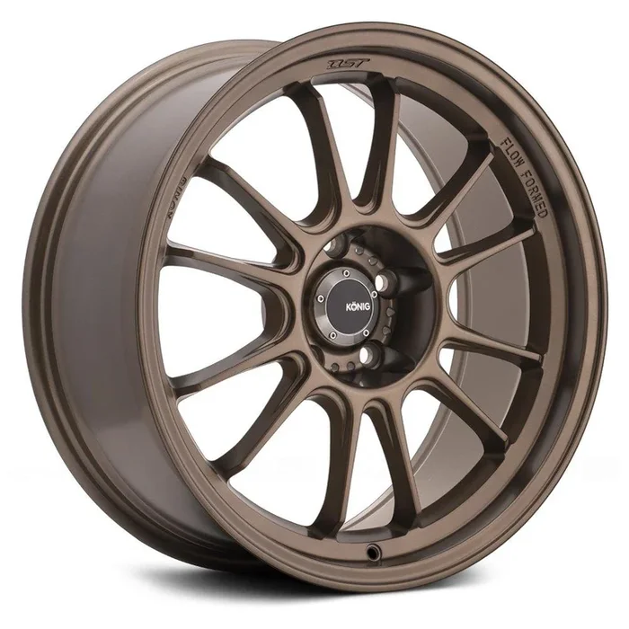 Konig Hypergram Wheels (17×9 4×100 ET+45) Race Bronze / Matte Grey / Metallic Carbon w/ Machined Lips