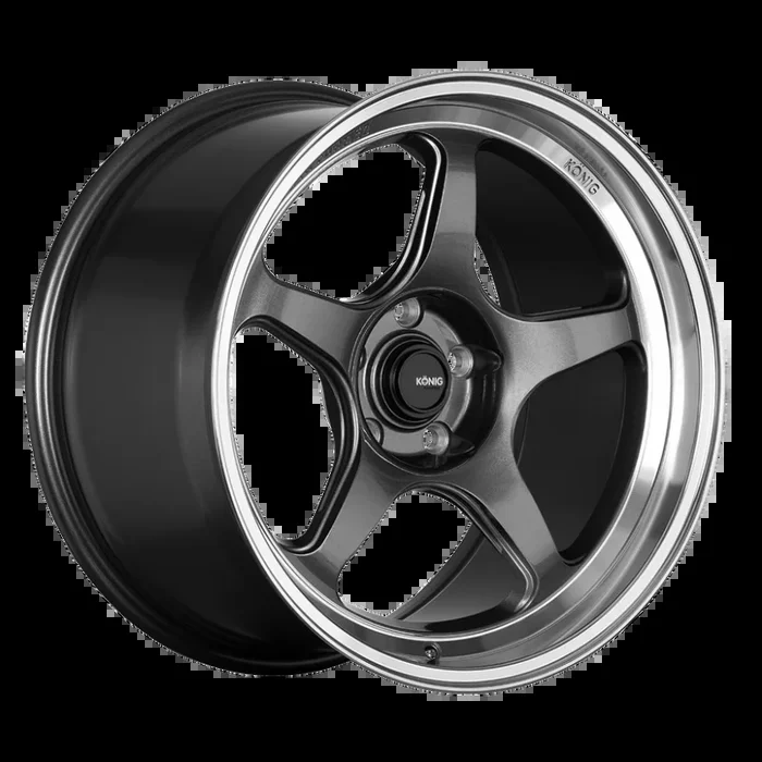 Konig Hyperspec 19×8.5A 5×112 ET32 Anthracite Metallic Wheel w/ Mirror Machined Lip (Knurled Bead)